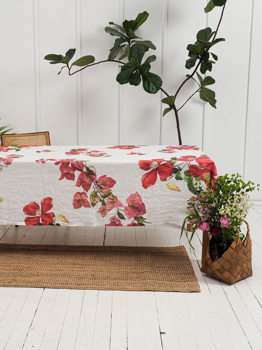 Climbing Flowers | Linen Tablecloth | 170 x 250cm - Suzie Anderson Home
