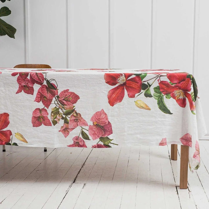 Climbing Flowers | Linen Tablecloth | 170 x 250cm - Suzie Anderson Home