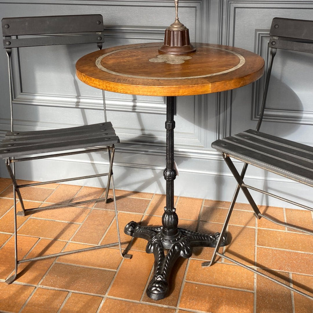 Clubbe Clover Inlay Table on Cast Iron Base | 60cmD - Suzie Anderson Home