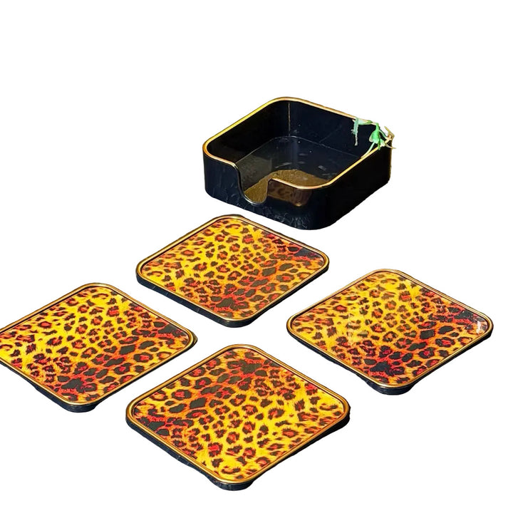 Leopard Print Coaster Set