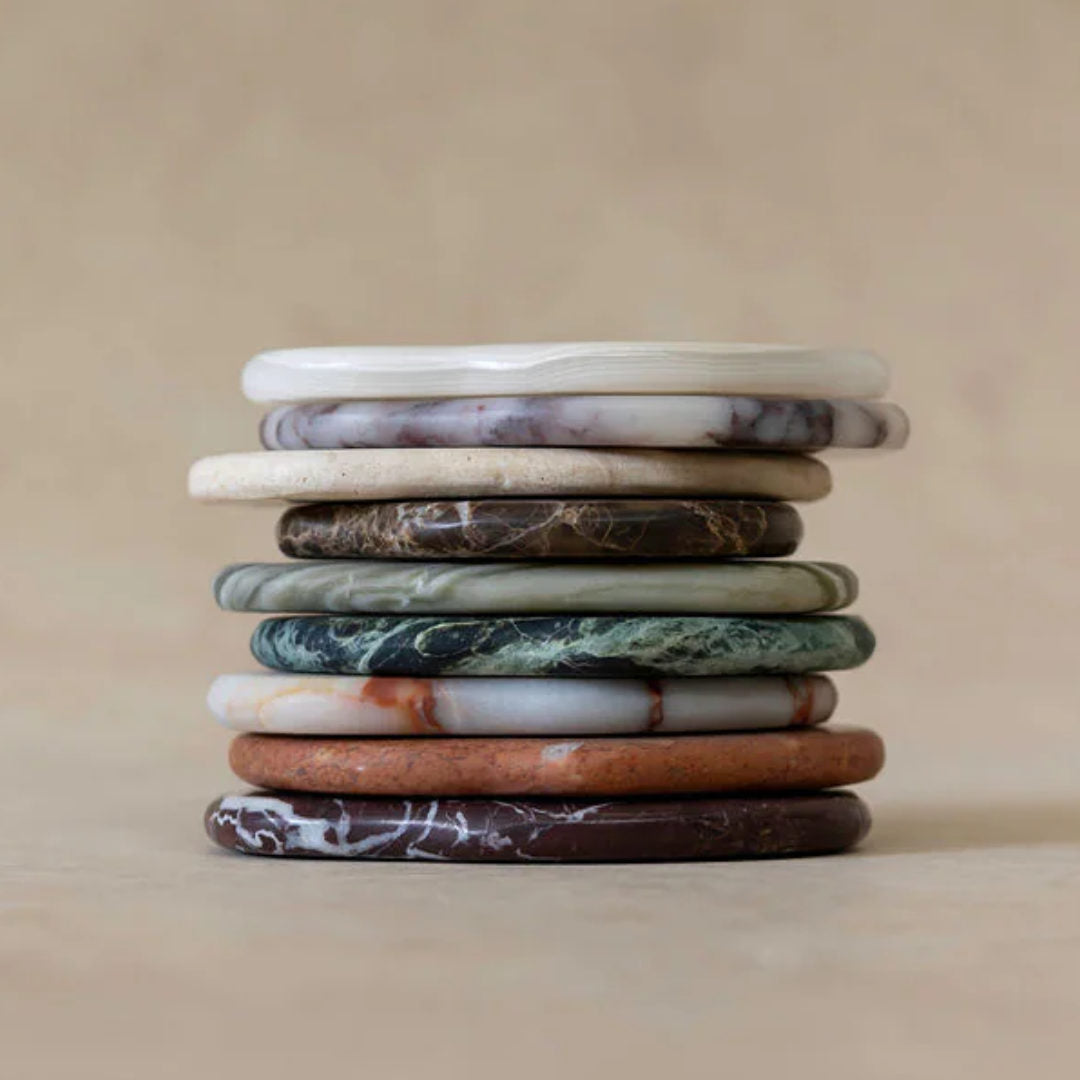 Anchor Marble Coasters | Set of 4 | Brown Emperador