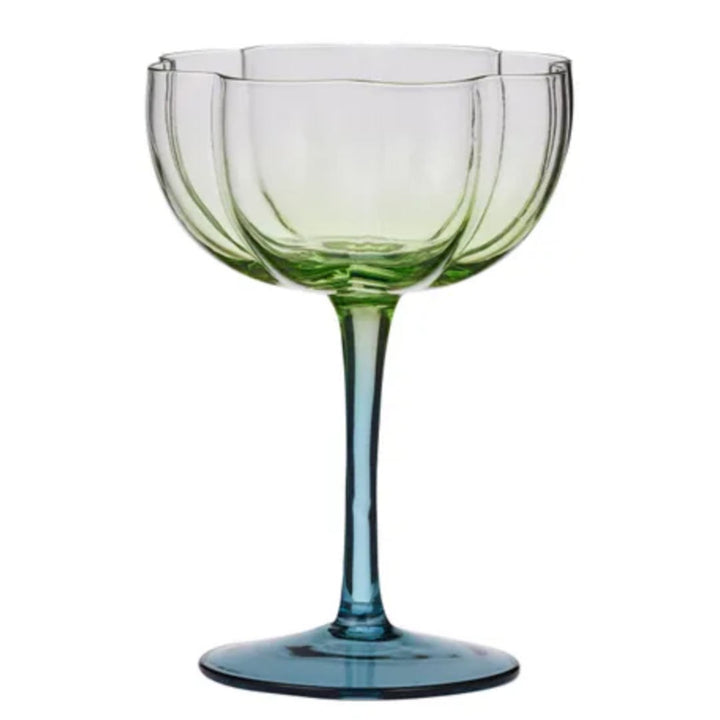 Pretti Tulip Cocktail Glass | Green Blue
