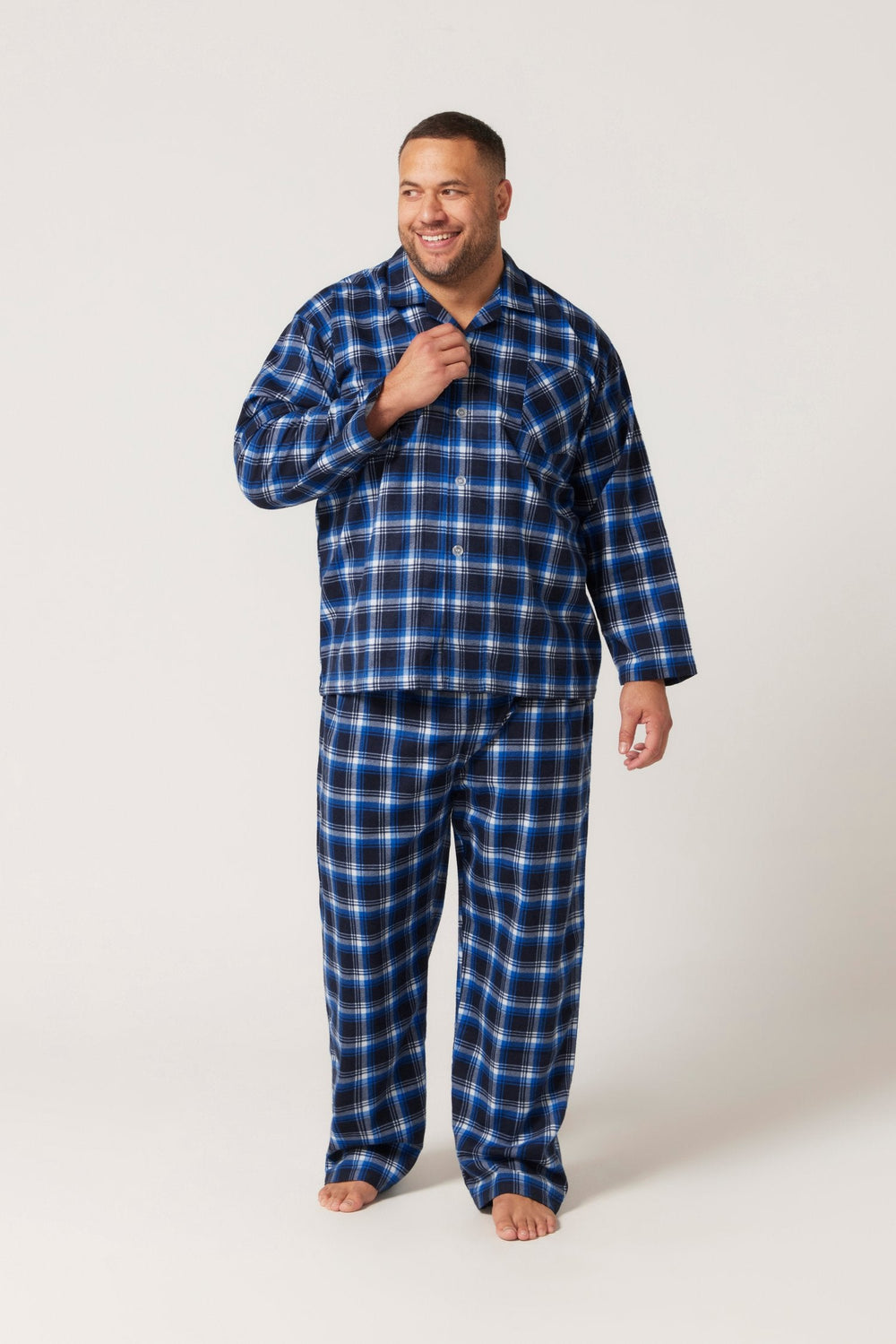 Contare | Men's Country Flannel PJ Set | Irish Country Tartan Blue - Suzie Anderson Home