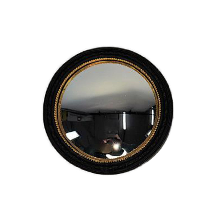 Convex Beaded Mirror Black/Gold | 12.8cm