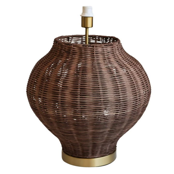 Dark Paloma Rattan Rechargeable Lamp Base