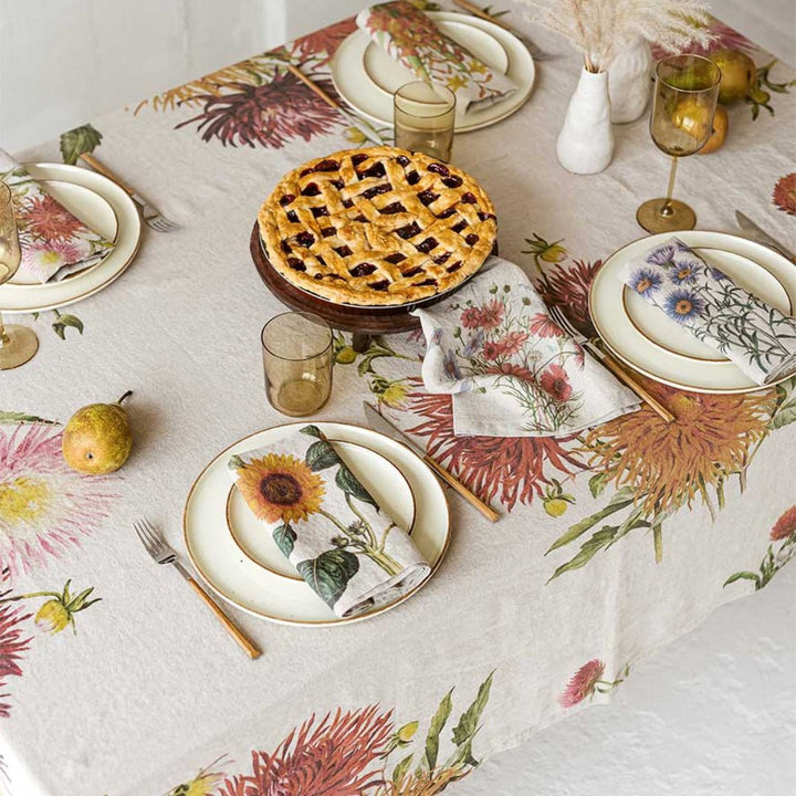 Country Flowers Linen Tablecloth | 170x330cm - Suzie Anderson Home
