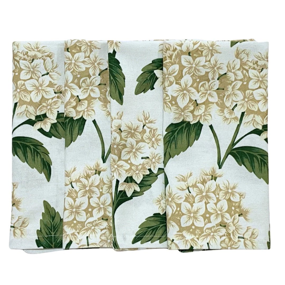 Cream Hydrangea Napkins | SET OF 4 - Suzie Anderson Home