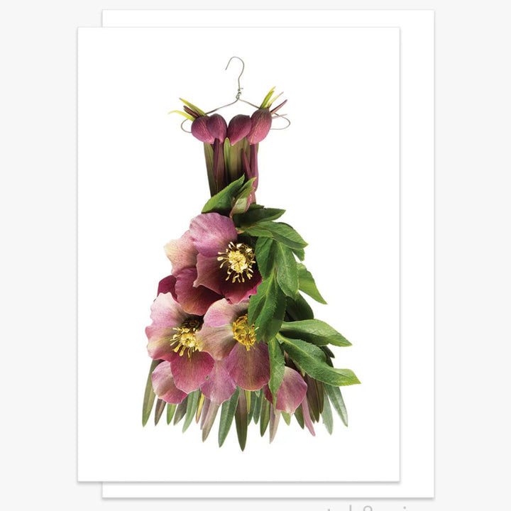 Crimson Hellebore Dress Card w Envelope