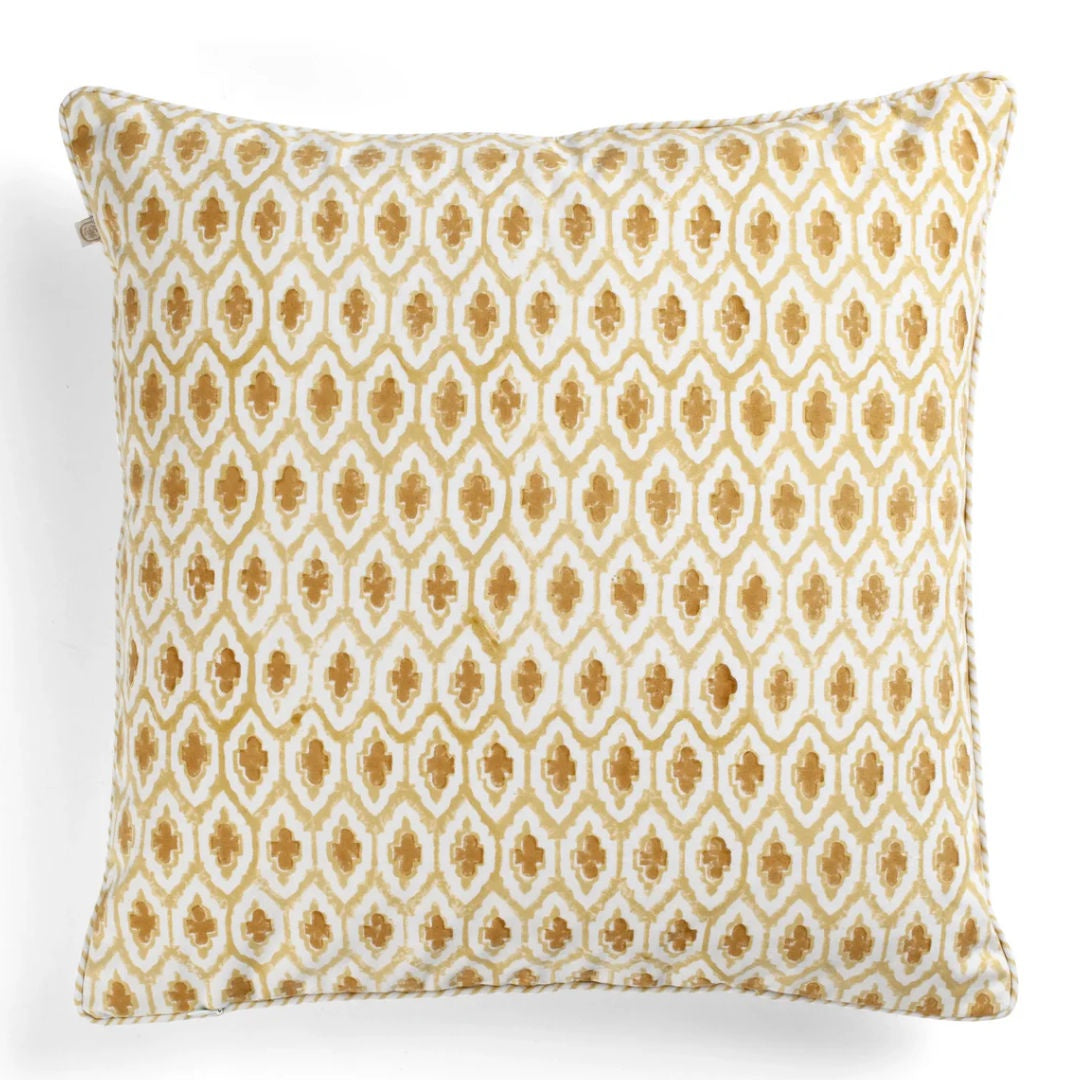 Cross | Cotton Cushion Cover | Yellow Olive | 50x50cm-Suzie Anderson Home