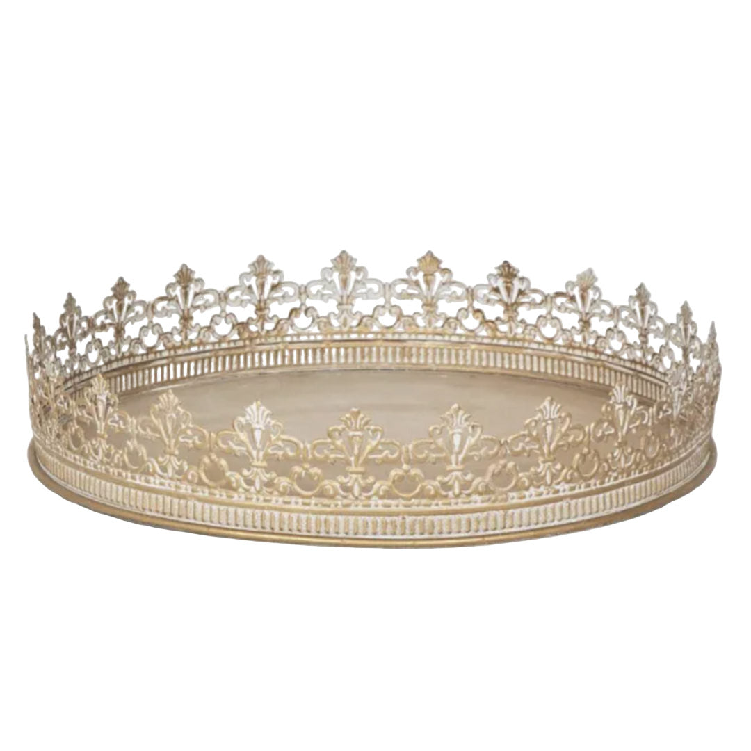 Decorative gold crown on a white background