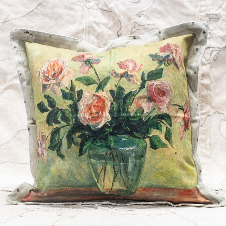 Swarm Canvas Cushion Cover | Blush Roses | 55 x 55cm