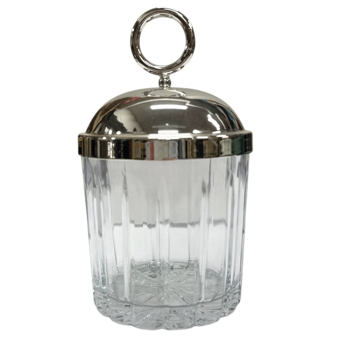 Cut Glass Jar with Silver Lid | Handcrafted in Turkey | 10cm x 17cm - Suzie Anderson Home