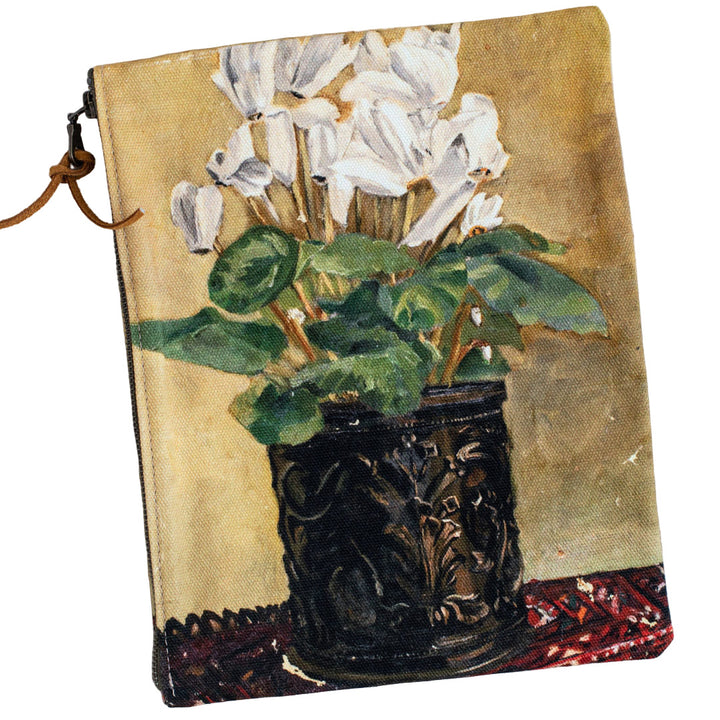 Swarm Canvas Painting Clutch Bag | Cyclamen