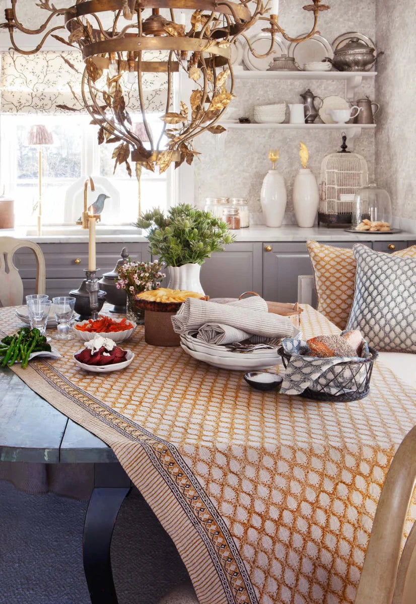 Cypress Linen Tablecloth | Ochre | 150 x 230cm - Suzie Anderson Home