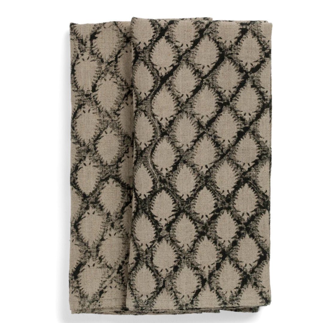 Cypress | SET OF 2 | Black Linen Napkin - Suzie Anderson Home
