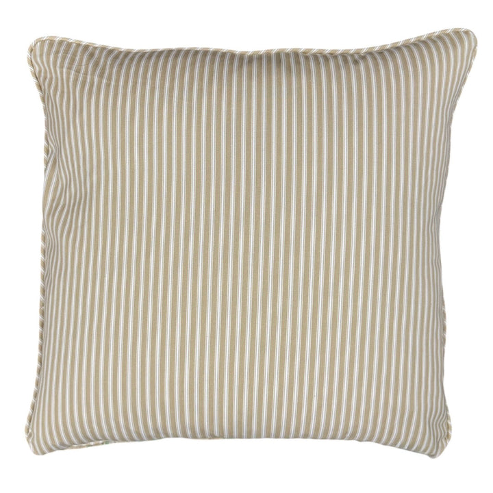 Tally Ho / Ticking Rustic Stripe Ivory Custom Cushion & Insert 50x50cm