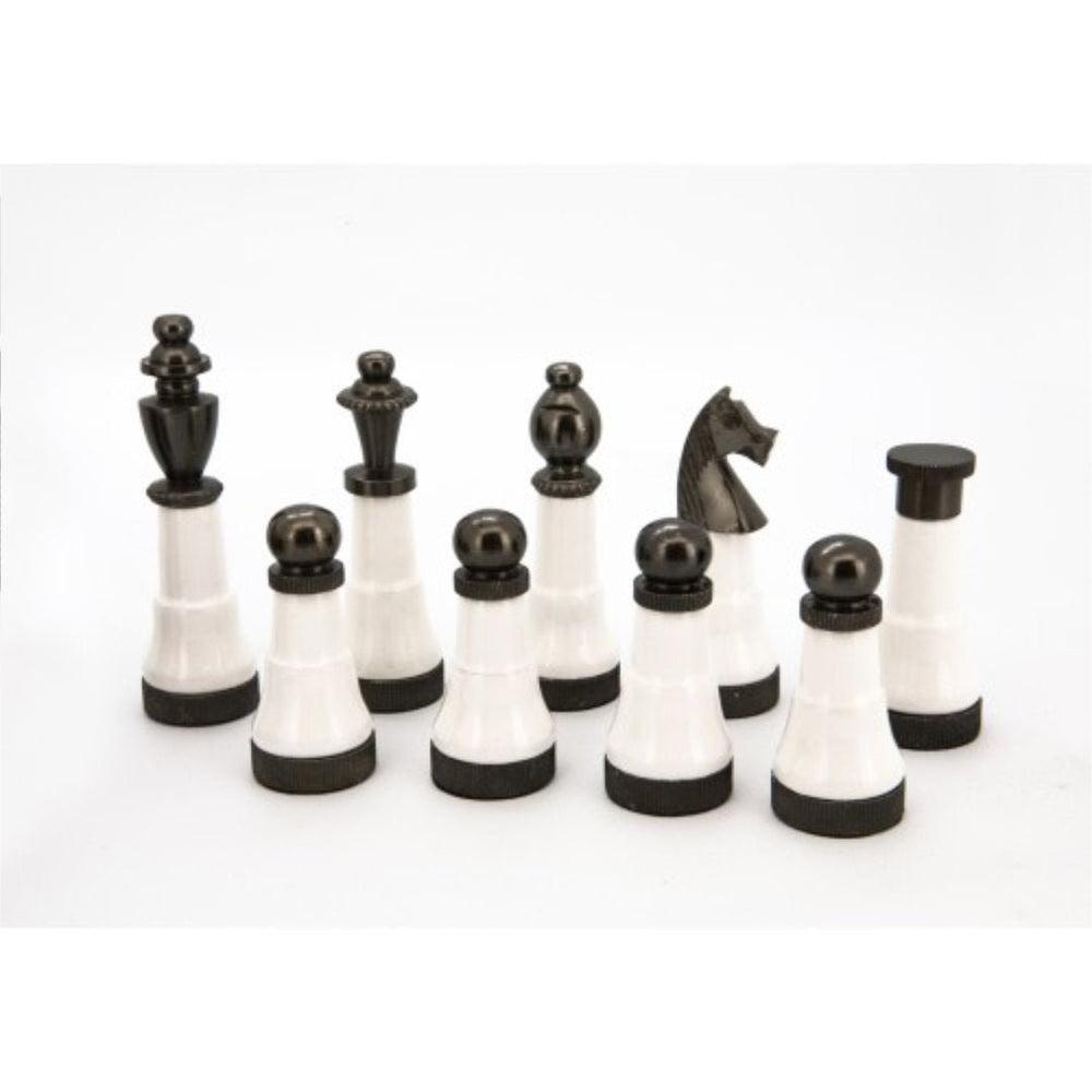 Dal Rossi Chess Set | 20" Carbon Fibre Lockable w Copper & Gunmetal Grey Pieces - Suzie Anderson Home