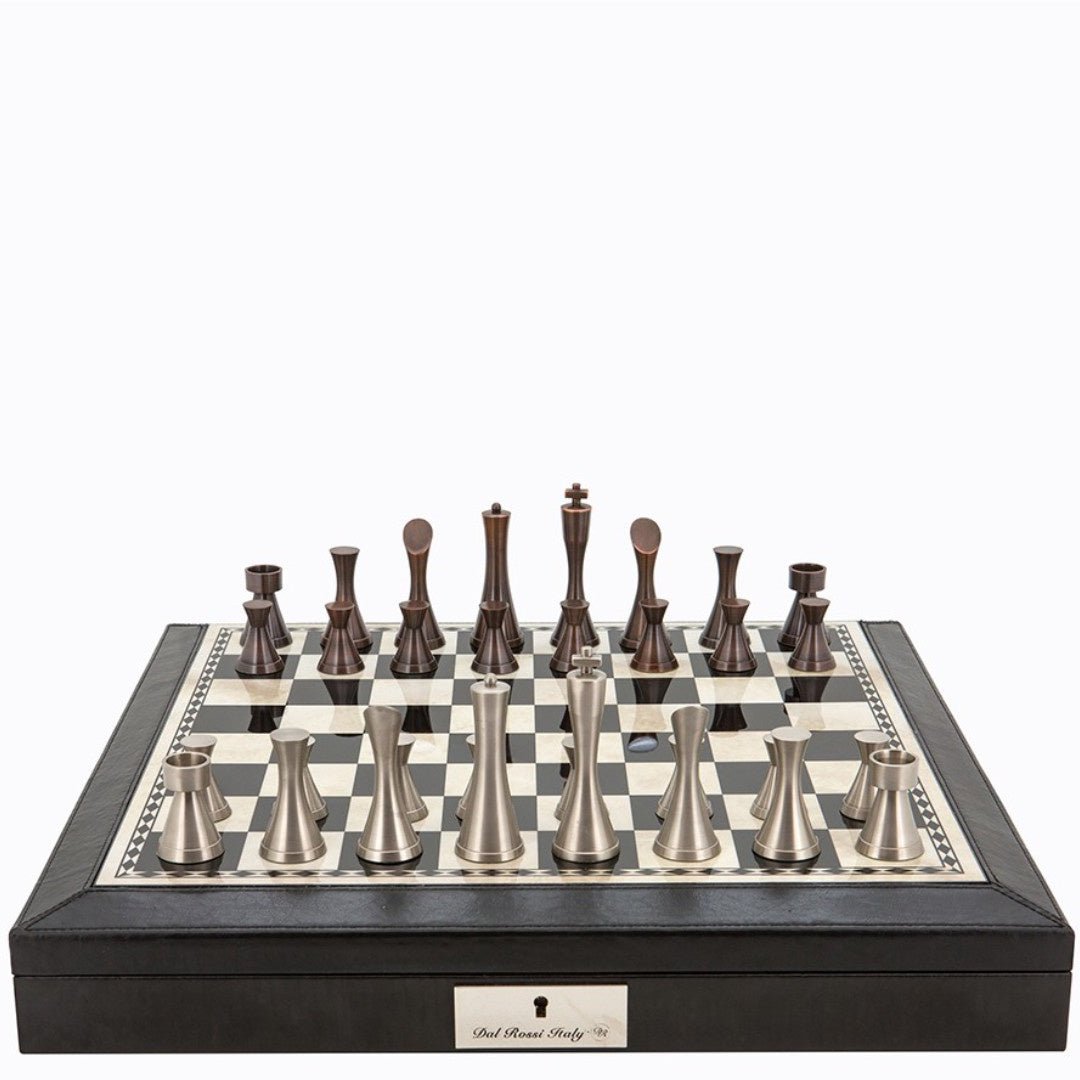 Dal Rossi Chess Set | Black Bevelled Edges | Contemporary pieces - Suzie Anderson Home