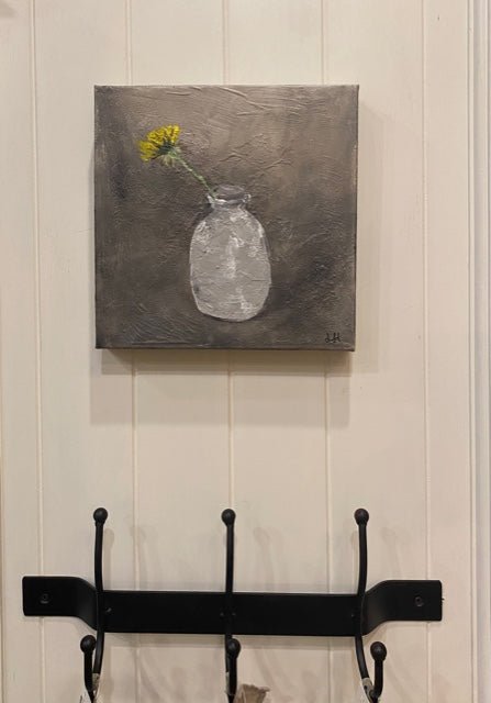 Dandelion | Mixed Paint Medium on Canvas | 25 x 25cm | Laura Hayes - Suzie Anderson Home