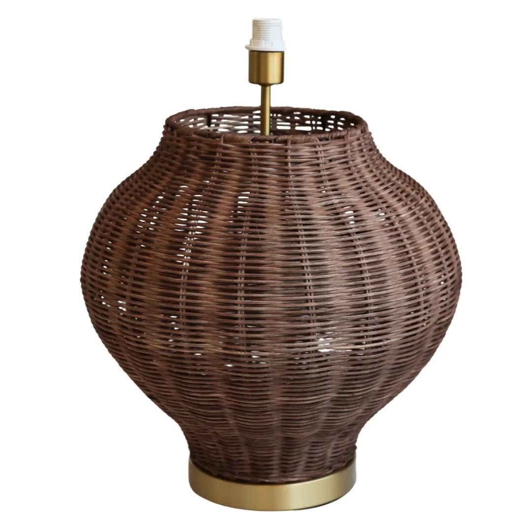 Dark Paloma Rattan Rechargeable Lamp Base (*PLEASE READ DESCRIPTION) - Suzie Anderson Home