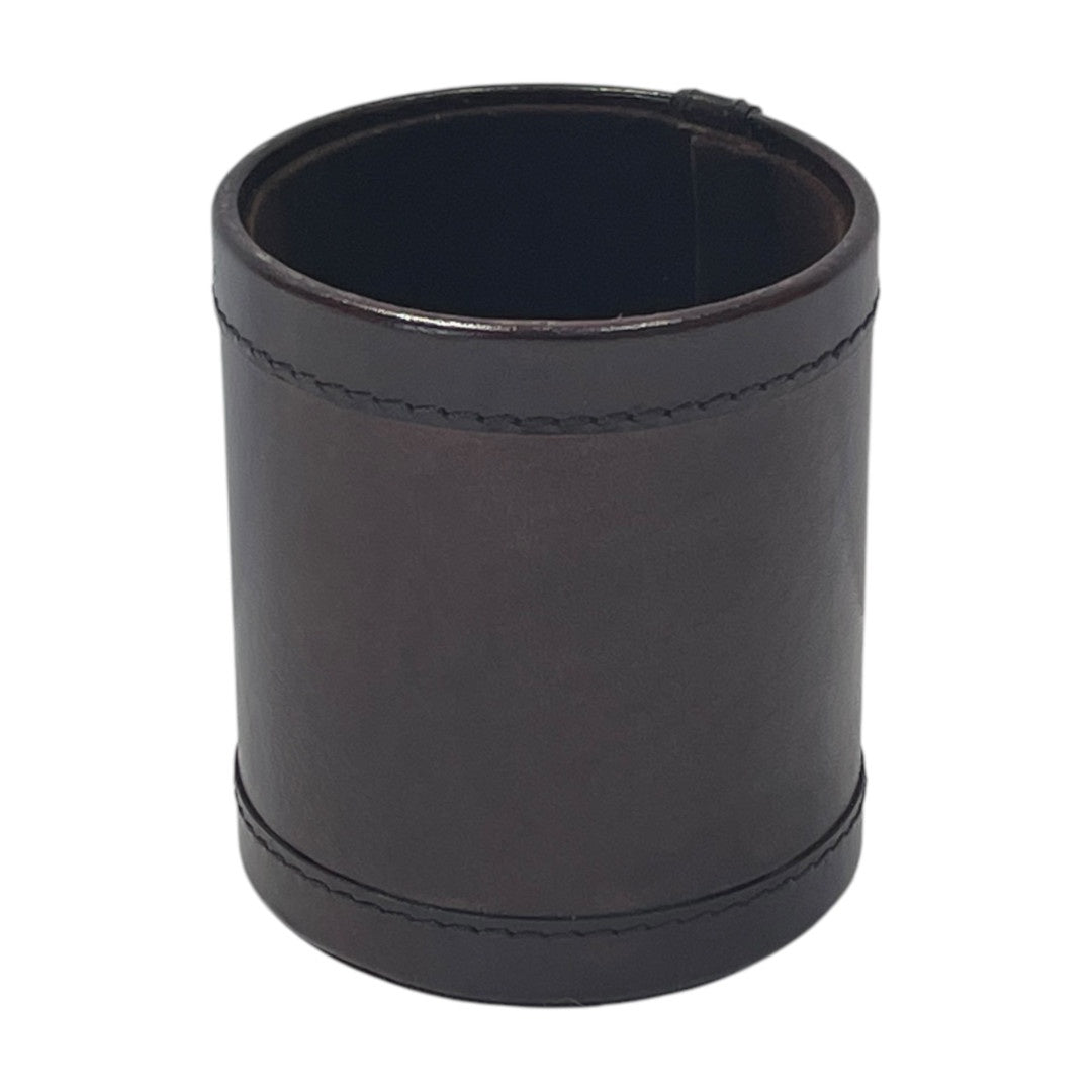 Leather Round Pen Holder | Dark B