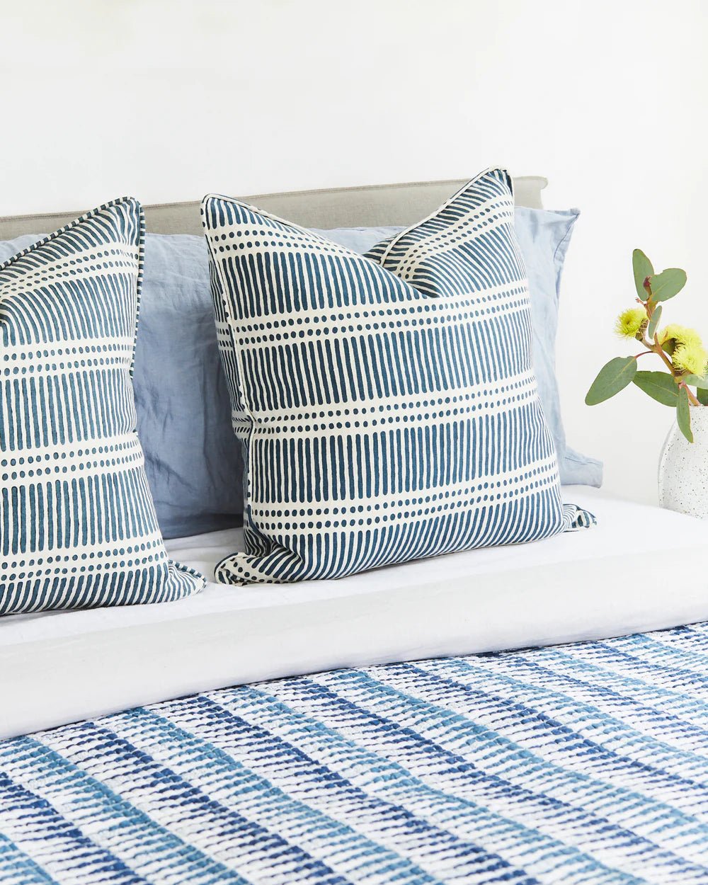 Dash Dot Indian Teal Cushion & Insert | 55x55cm - Suzie Anderson Home