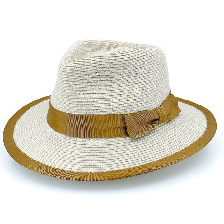 Deborah Hutton Summer Hat #070 | UPF50+ | Boston Fedora Beige/Caramel