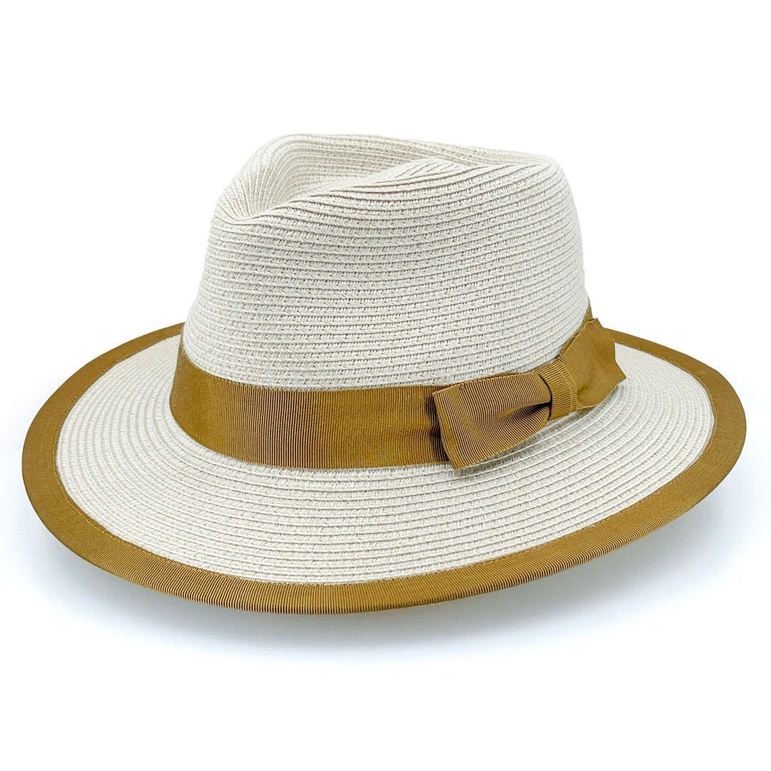 Deborah Hutton Summer Hat 70 | Boston Fedora | Beige Caramel - Suzie Anderson Home