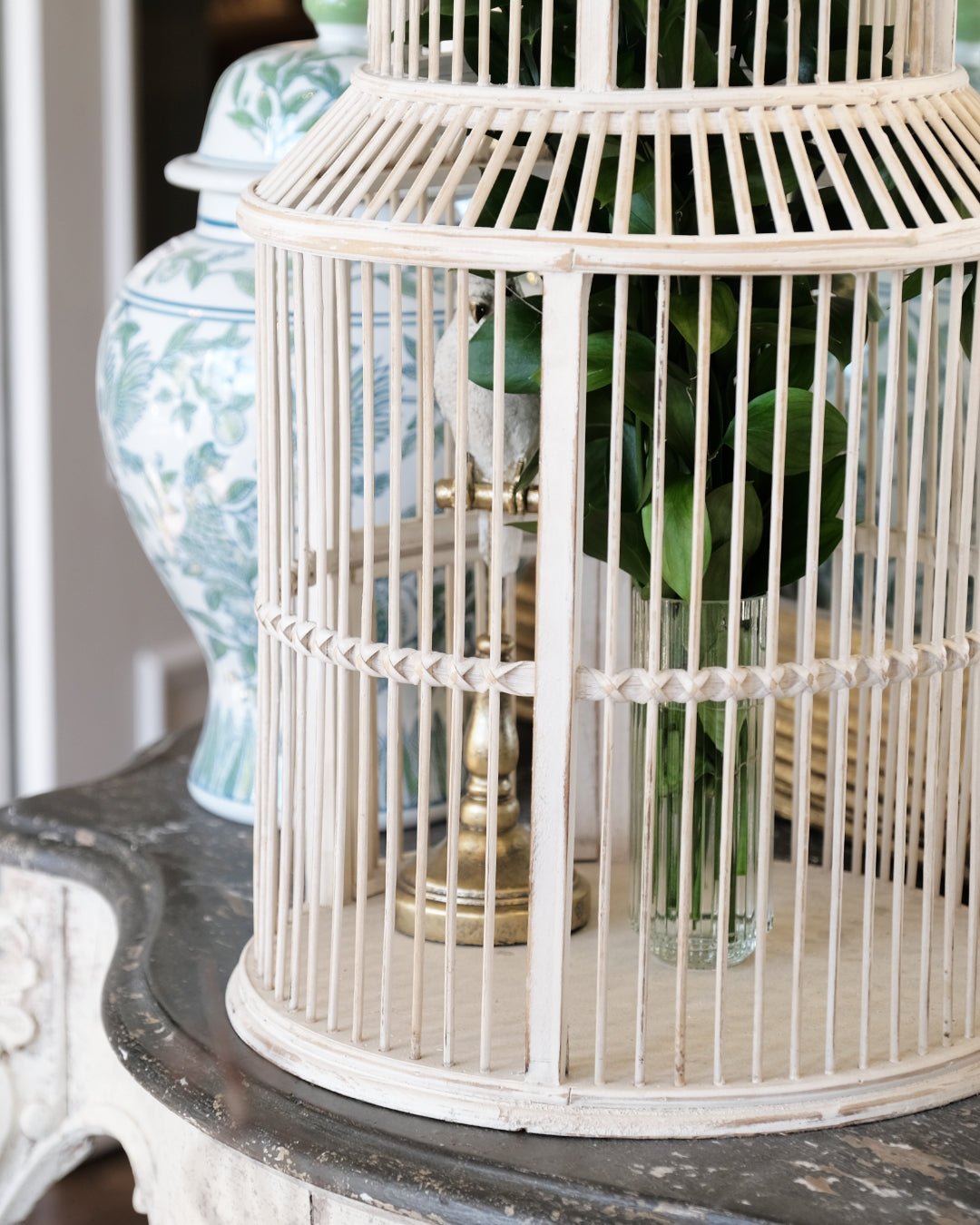 Decorative Bird Cage | White | 36x78cm (Bird Cage Only) - Suzie Anderson Home