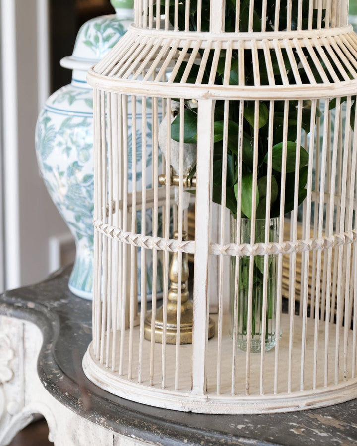 Decorative Bird Cage | White | 36x78cm (Bird Cage Only) - Suzie Anderson Home