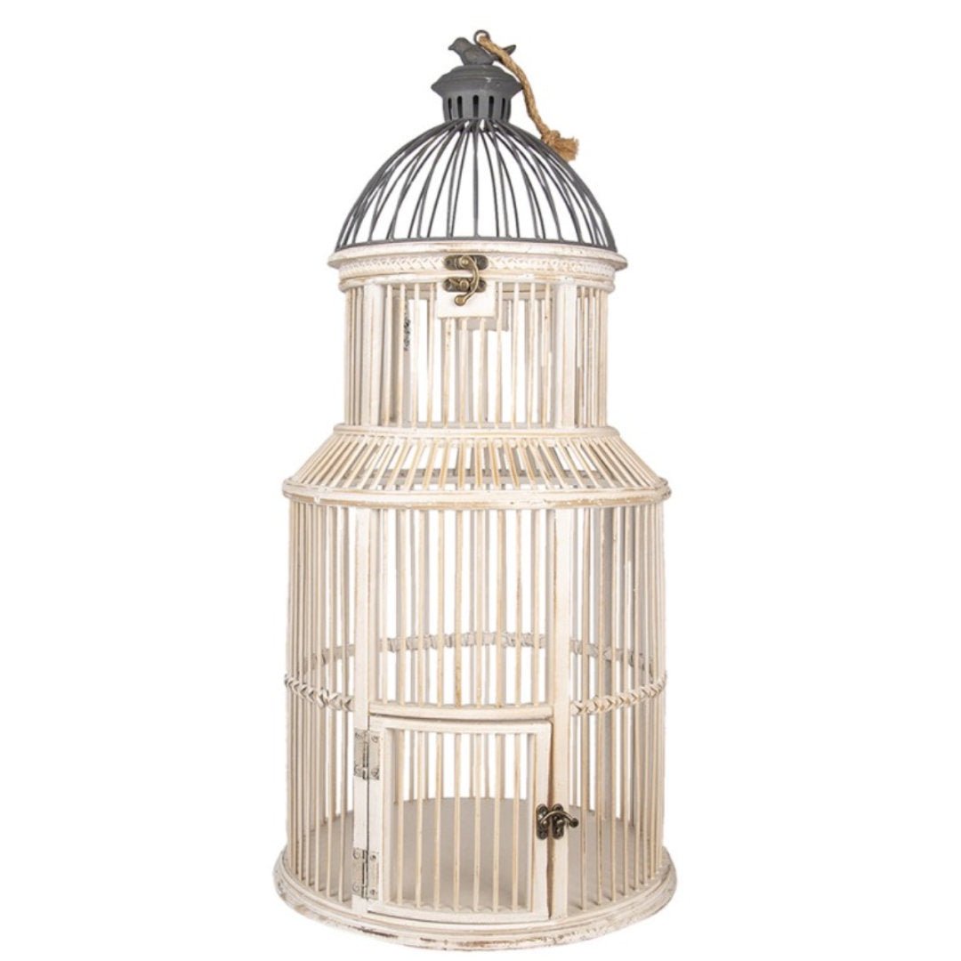 Decorative Bird Cage | White | 36x78cm (Bird Cage Only) - Suzie Anderson Home