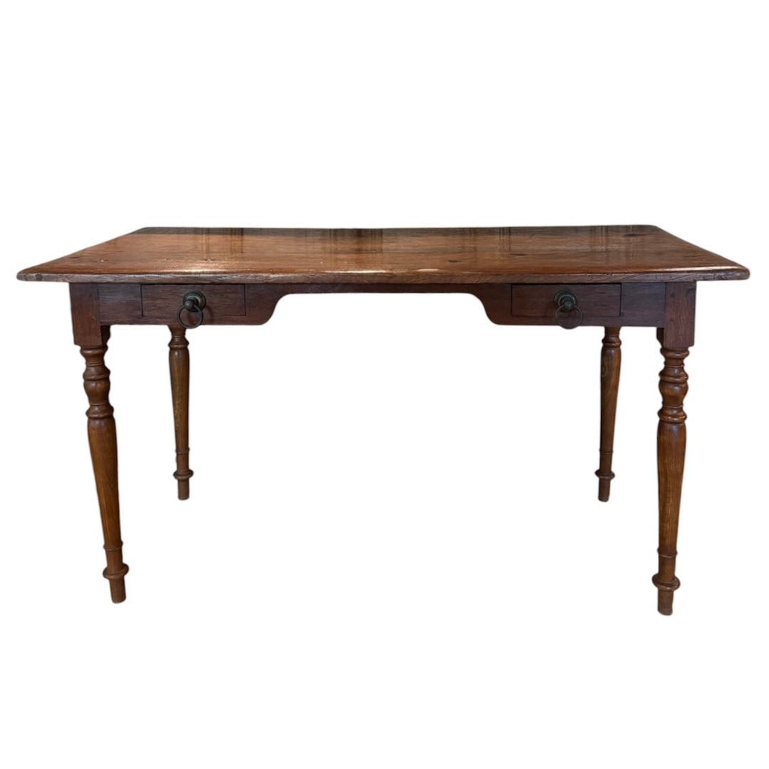 Vintage Teak Writing Desk | Solid Timber Top | Estate Collection