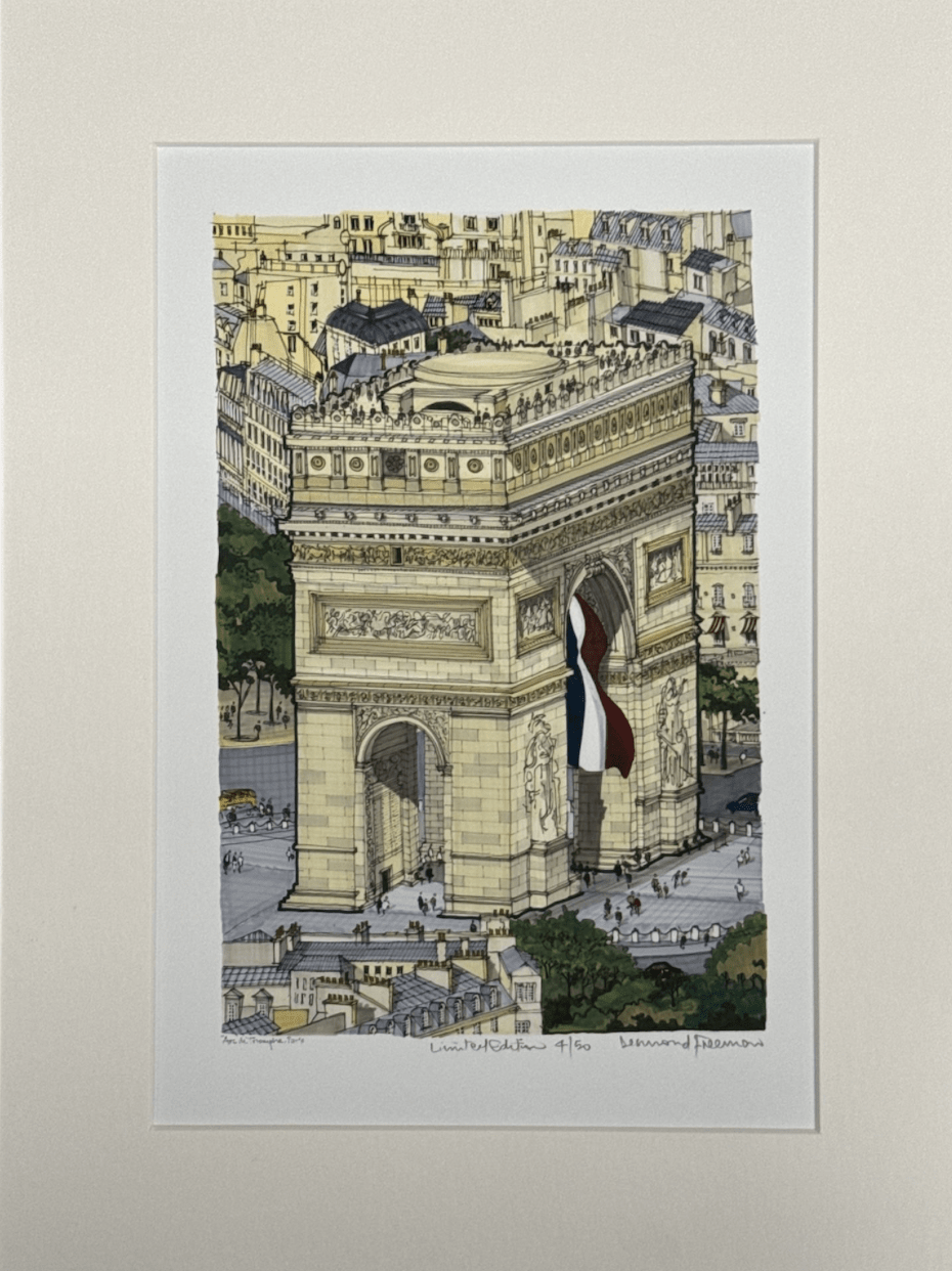 Desmond Freeman | 27 x 36cm | Matte Board, Unframed | Arc de Triomphe, Paris - Suzie Anderson Home
