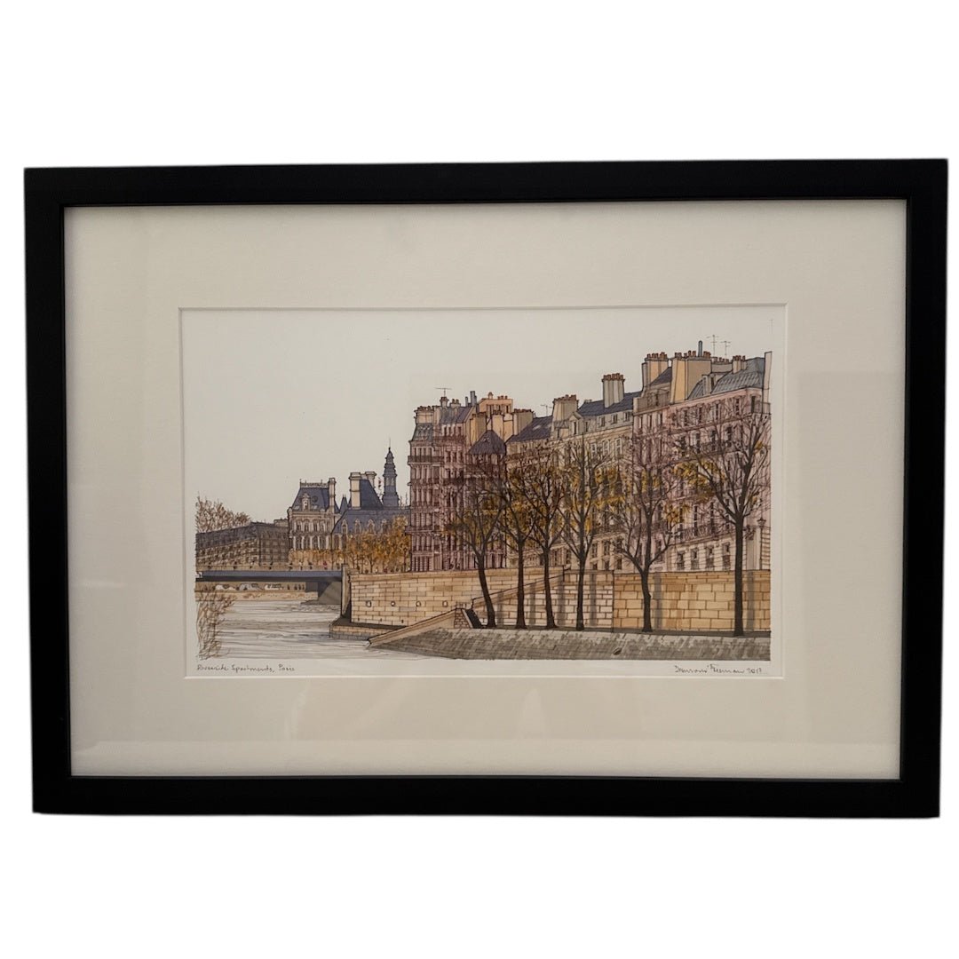 Desmond Freeman | Riverside Apartments, Paris | A4 Print | Framed - Suzie Anderson Home