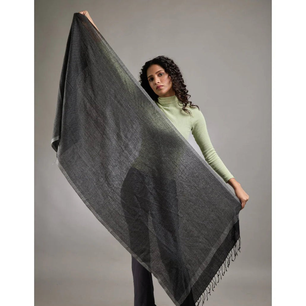 Diana Charcoal Merino Wool Scarf –70 x 180 cm - Suzie Anderson Home