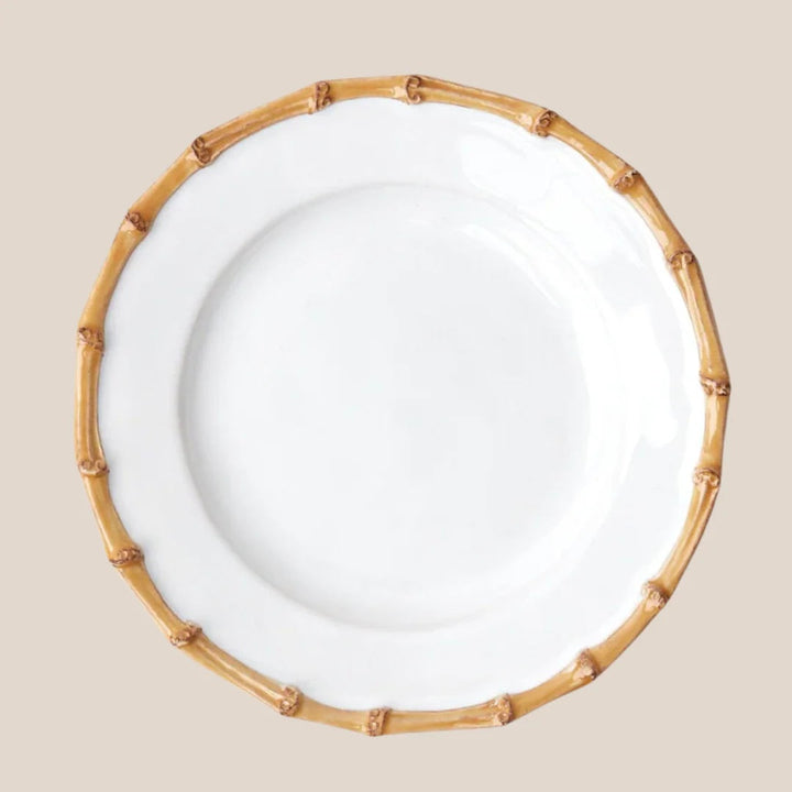 Ishla Bamboo trim dinner plate | set of 4