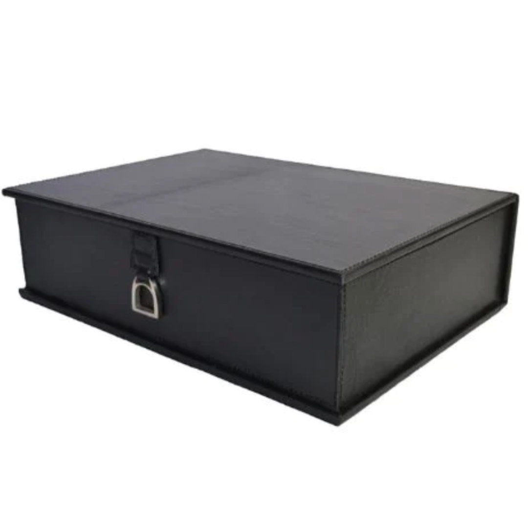 Document Box Leather with Stirrup | Black - Suzie Anderson Home