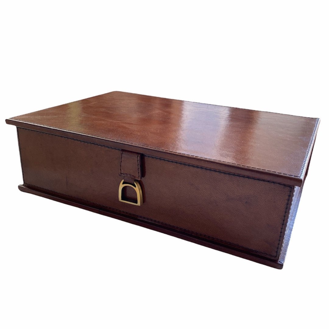 Document Box Leather with Stirrup | Tan - Suzie Anderson Home