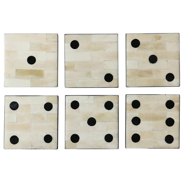 Dominoes 6pc Coaster Set | White Bone - Suzie Anderson Home