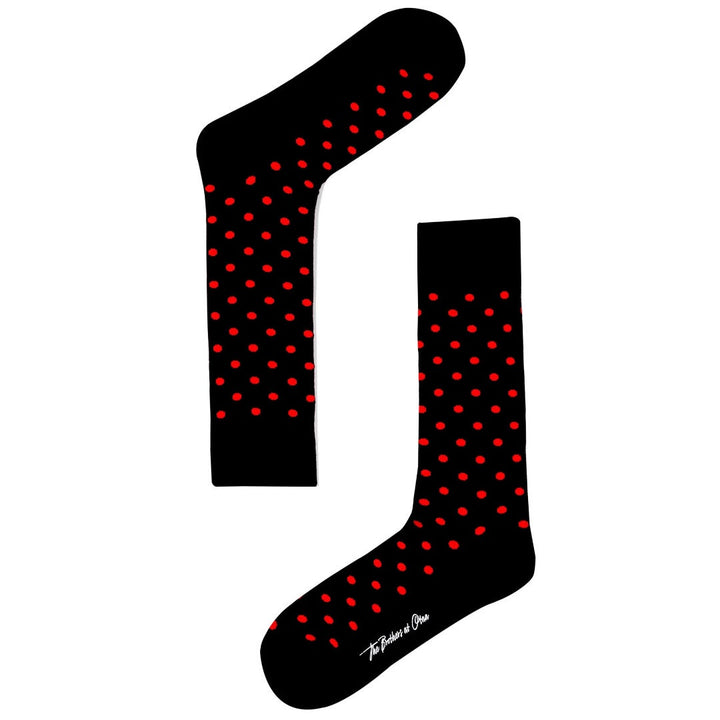 Bond Black with Red Dot Cotton Blend Socks-Suzie Anderson Home