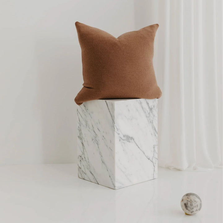 Double Hux Camel Hair Flat Weave Cushion & Insert | Camel| 55x55cm-Suzie Anderson Home