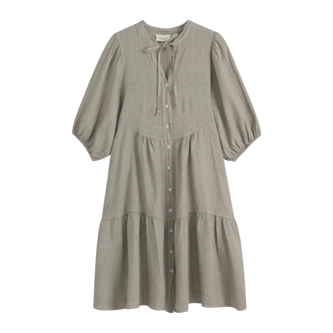 Bypias | Thalia Linen Midi Dress | Taupe