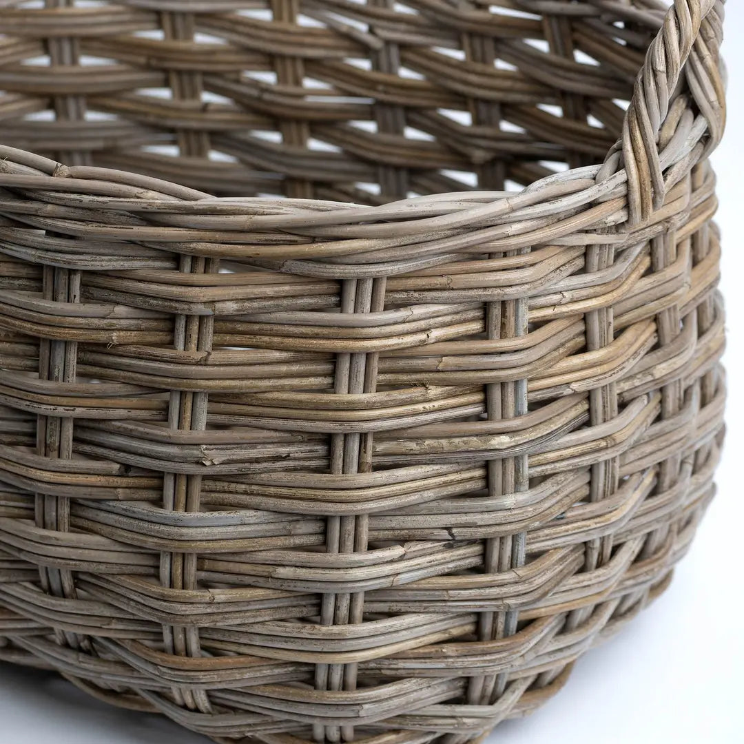 Mondo Kubu Rattan Basket with Handles | W48 x D57 x H46cm