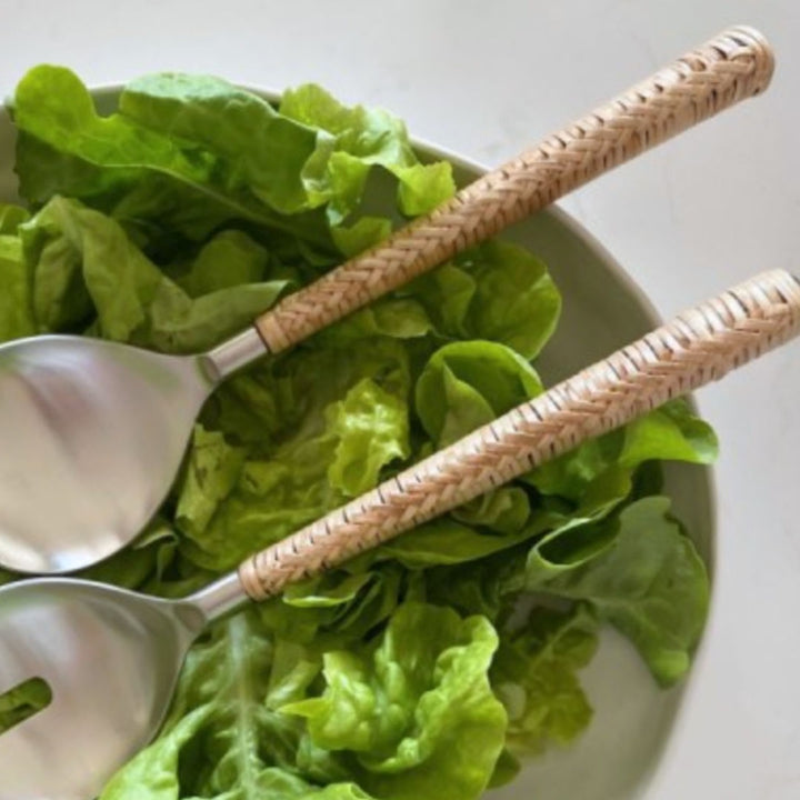 Wicker Handle Salad Servers