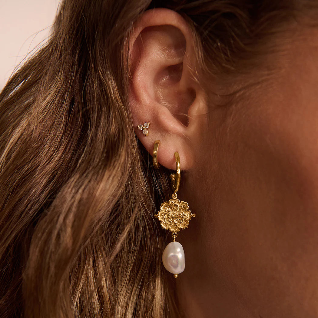 Loved Always Earrings | Baroque Pearl 18K Yellow Gold Plate | Murkani