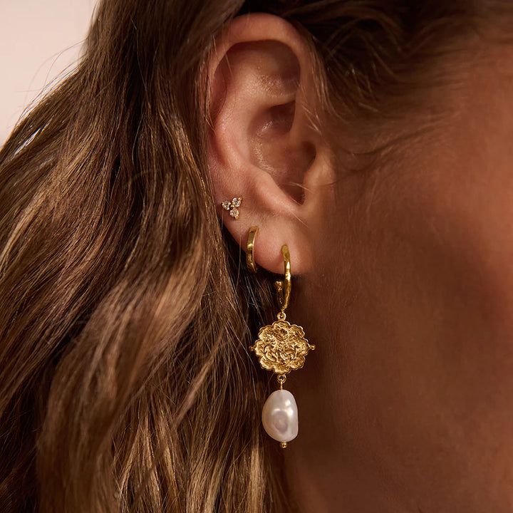 Loved Always Earrings | Baroque Pearl 18K Yellow Gold Plate | Murkani