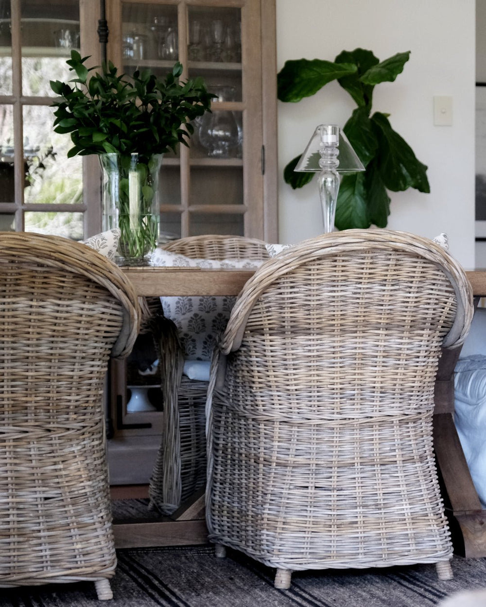 East Hampton Wicker Chair with Cushion - Suzie Anderson Home