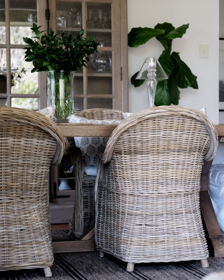 East Hampton Wicker Chair with Cushion - Suzie Anderson Home