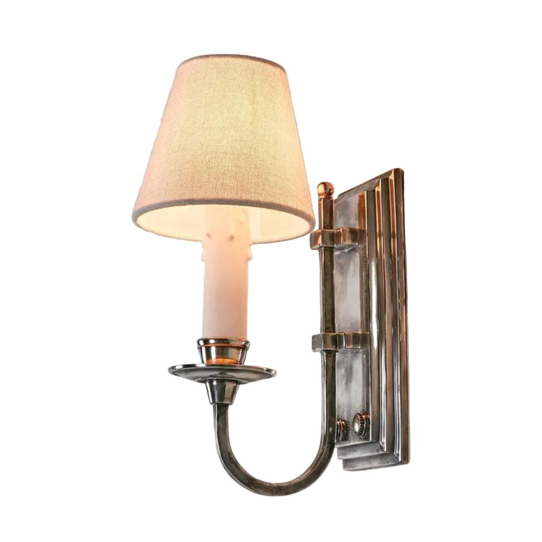 Eastbourne | Wall Light | Antique Silver | H 21cm x W10cm | (Any Shade Additional) - Suzie Anderson Home