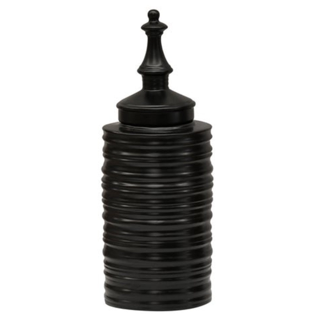 Ebony Vessel with Lid | Tall - Suzie Anderson Home